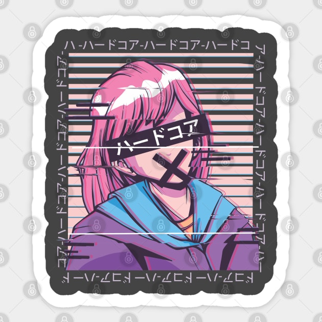 Glitched Anime Girl Sticker by MimicGaming